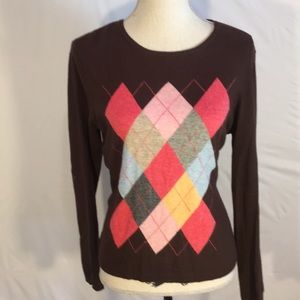 Talbots's Sweater with Argyle pattern